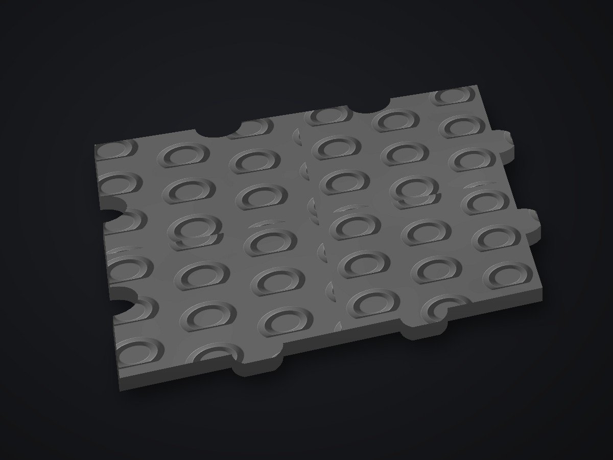 Interlocking rubber puzzle mat with a patterned anti-slip surface